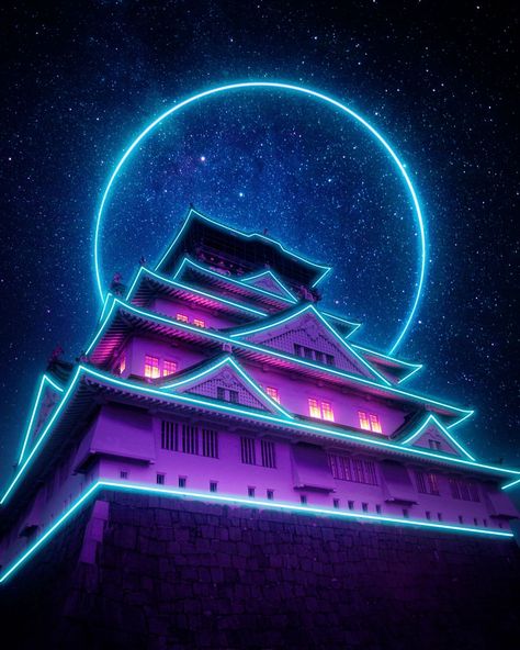 Neon dream Osaka Castle 🌙 . . . . . . #cyberpunk #cyberpunkfuture #cyberfuturepunk #cyberart #cyberdrawing #cybercity #cyberpunkneon… | Instagram Visit Kyoto, Osaka Castle, Cyberpunk City, Future Style, Superhero Wallpaper, Jeju Island, Japanese House, Jeju, Weekend Getaway