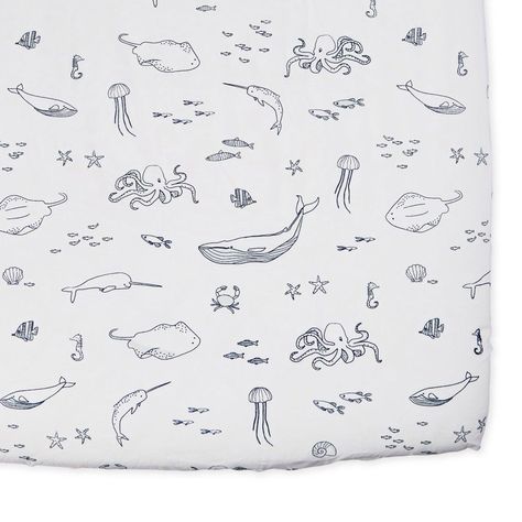 Modern Cribs, Aquatic Nursery, Octopus Pillow, Whale Nursery, Ocean Nursery, Baby Crib Sheets, Life Aquatic, Boys Nursery, Aquatic Life