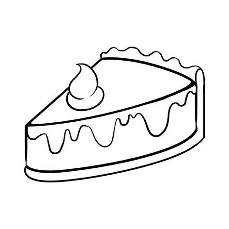 Pie Drawing Easy, Bread Icon, Pie Drawing, Desserts Drawing, Easy Draw, Cake Drawing, Pie Slice, Easy Drawing Tutorial, Easy Coloring