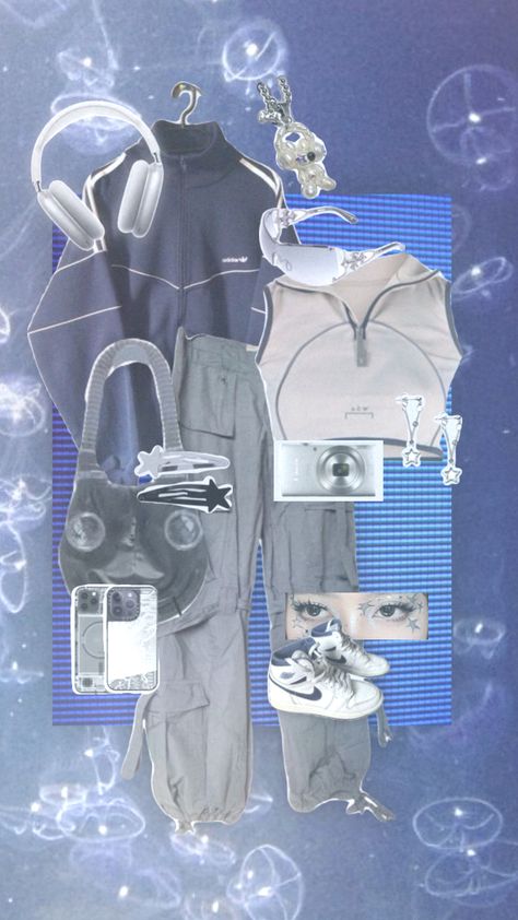 #cybercore #outfit Webcore Aesthetic Outfit, Cybercore Outfit Futuristic, Retro Cybercore, Cybercore Aesthetic Outfits, Webcore Outfits, Y2k Cybercore Outfits, Futuristic Cybercore, Cybercore Clothes, Cybercore Outfit