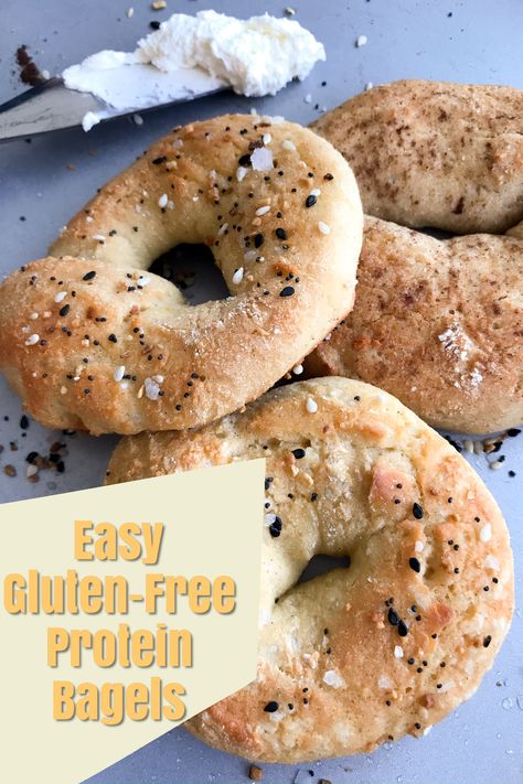 Bagels Air Fryer, Healthy Bagels, Homemade Bagel Recipe, Gluten Free Bagel Recipe, Protein Bagels, Healthy Bagel, Bagel Recipe Easy, Everything Bagels, Gluten Free Bagels