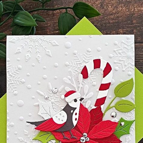 Lisa Tilson on Instagram: "(Ad) I have a new card up today on my blog. I'm playing with the beautiful Christmas Bird Poinsettia Etched Dies from @teamspellbinders. I love that sweet little bird and the stunning poinsettia . Head on over to check out all the details ❤ . #neverstopmaking #spellbinders #cardmaking #papercrafting #papercrafts #carddesign #sharehandmadekindness #christmascard #embossingfolder" Spellbinders Christmas Bird Poinsettia, Christmas Cards 2018, Christmas Birds, Holiday Birds, Poinsettia Cards, Holiday 2024, Christmas Bird, Christmas Poinsettia, 2024 Christmas