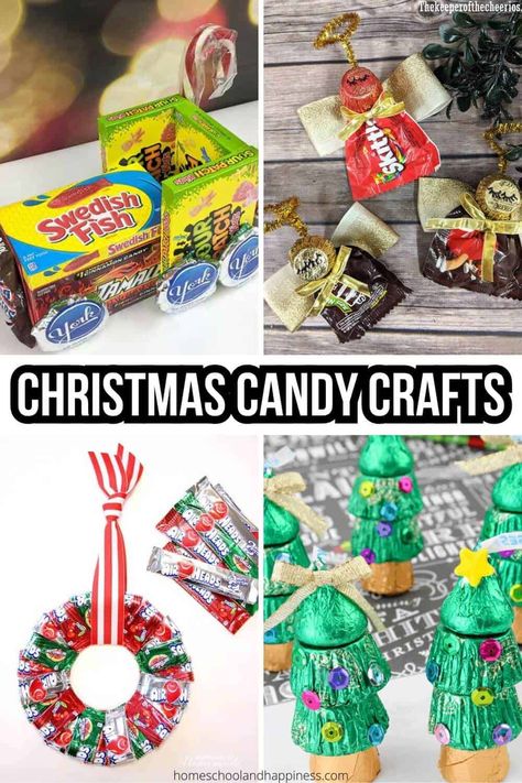 Christmas Crafts Made With Candy Candy Craft Ideas, Candy Train, Christmas Candy Crafts, Candy Sleigh, Christmas Candy Easy, Candy Cane Sleigh, Candy Gifts Diy, Christmas Fair Ideas, Diy Christmas Candy