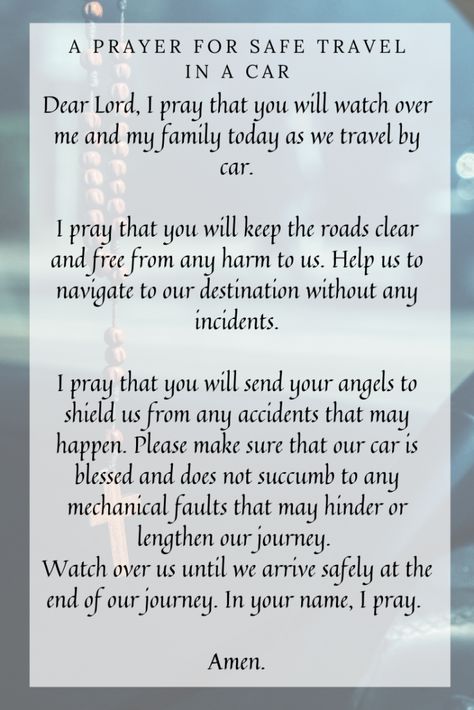 A prayer for save travel in a car for you and your loved ones Prayers For Traveling Safety By Car, Prayer For A Car, Prayer For Safe Travel By Plane, Prayers For Safe Travel And Protection, Prayer For Traveling Safety, Career Prayer, Prayers For Traveling, Prayer For Safe Travel, Prayers For Love