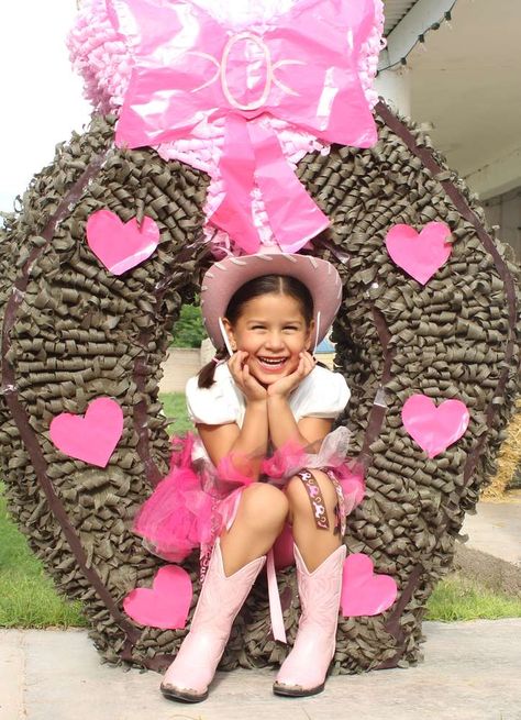 Cowgirl Up! | CatchMyParty.com Girl Horse Party, Pink Cowgirl Birthday Party, Cowgirl Birthday Party Decorations, Pink Cowgirl Birthday, Cowgirl Birthday Party Ideas, Sheriff Callie Birthday Party, Sheriff Callie Birthday, 6th Birthday Girls, Cowboy Theme Party