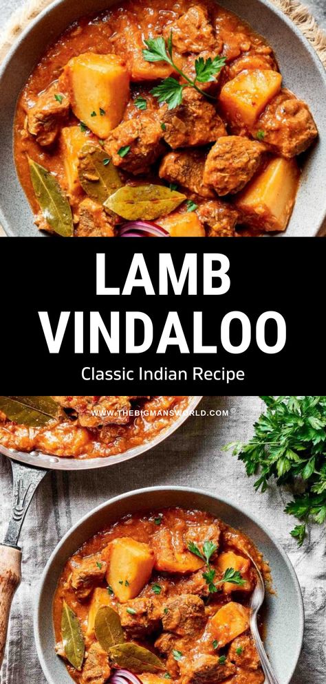 This lamb vindaloo is a flavorful and hearty curry that comes together in no time! It’s bright and fiery, with the perfect kick of vinegary flavor and tanginess. Lamb Vindaloo Recipe Slow Cooker, Lamb Vindaloo Recipe Indian, Lamb Curry Recipes Indian, Curry Lamb Recipes, Lamb Vindaloo Recipe, African Curry, Crockpot Lamb, Vindaloo Sauce, Lamb Vindaloo