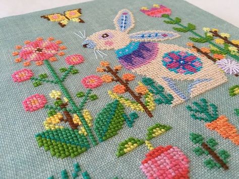 Satsuma Street Sweet Spring Pattern Satsuma Street, Modern Easter, Nature Cross Stitch, Spring Prints, Easter Cross, Diy Cross Stitch, Cross Stitch Samplers, Cross Stitch Animals, Modern Cross Stitch Patterns