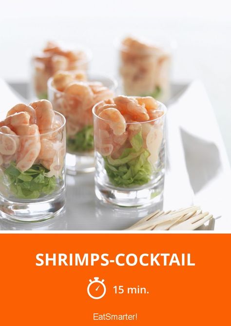 Shrimps-Cocktail - schnelles Rezept - einfaches Gericht - Eine Rezeptidee von EAT SMARTER | Krustentiere, Meeresfrüchte, Partyhäppchen #garnelen #rezepte Hawaii Party, Shrimp Cocktail, Party Buffet, Amaranth, Eat Smarter, Party Snacks, Quinoa, Seafood, Low Carb