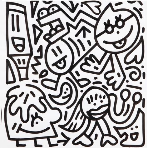 Sticker Sketch, Mr Doodle, Keith Haring, Kids Art, Doodle Art, Art For Kids, Graffiti, Doodles, Sketch