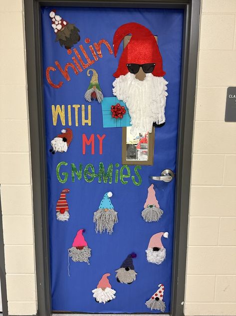 Holiday Classroom Door Decorations, Classroom Christmas Door, Holiday Classroom Doors, Winter Door Decorations Classroom, Chillin With My Gnomies, Door Decorations Classroom Christmas, Christmas Bulletin Boards, Christmas Classroom Door, Winter Door Decorations