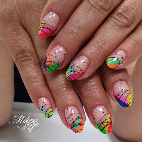 Abstract Nail Art Designs, Nail Glam, Abstract Nails, Abstract Nail, Spring Acrylic Nails, Abstract Nail Art, Baby Nails, Short Nails Art, Casual Nails