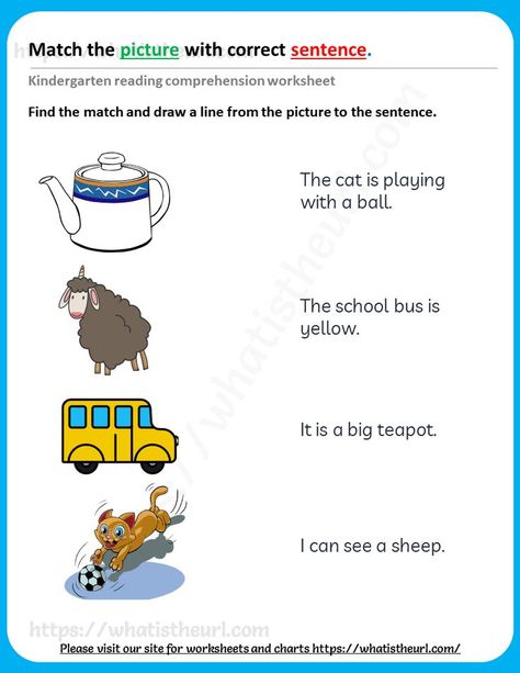 This is our 2nd exercise on matching sentences with picture.Please download the PDF Matching Sentences Worksheets – Exercise 2 Sentence Matching To Picture, Match Sentence To Picture Worksheets, Match Sentences With Pictures, Read And Match Worksheet, Synonym Activities, Lkg Worksheets, Simple Sentence, Alphabet Writing Practice, Reading Comprehension Kindergarten