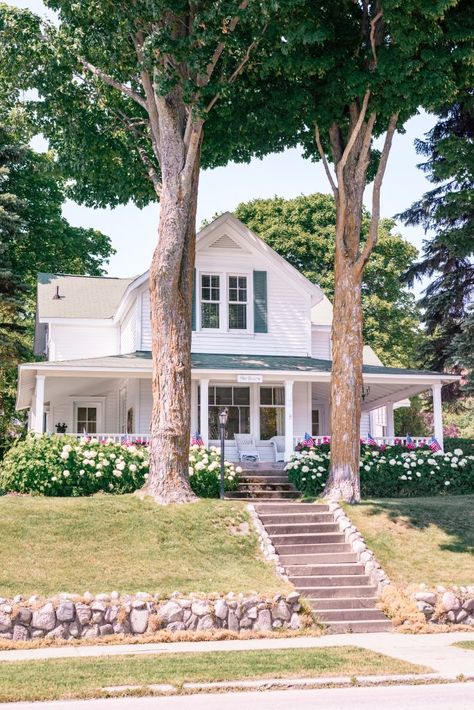 Two Story Cottage Exterior, Harbor Springs Michigan, Victorian Details, Cottage Tour, New England Cottage, Historic Cottage, Michigan Cottage, Lake Vibes, Large Cottage