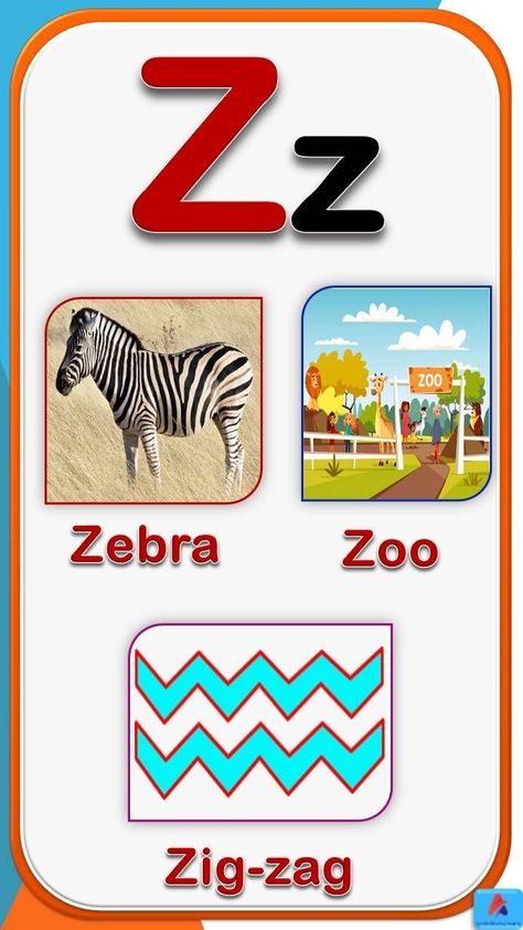 Letter Z Flashcards, Alphabet Flashcards A To Z, Alphabet Flashcards Printable Free Cards, Printable Cards Free, Z Words, Letters Flashcards, Alphabet Word Wall Cards, English Alphabets With Pictures, Nursery Rhymes Preschool Crafts