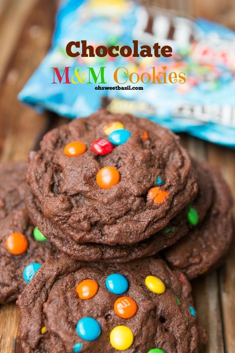 The most AWESOME chocolate m&m cookies I've ever had! My new favorite cookie! ohsweetbasil.com M And M Cookies, Chocolate M M Cookies, Oh Sweet Basil, M M Cookies, M And M, Peppermint Cookies, Sweet Basil, Chocolate Pecan, Köstliche Desserts