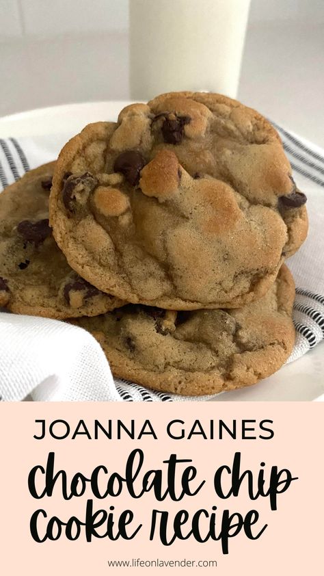 Every Magnolia Home fan has a favorite recipe. This is Joanna's famous chocolate chip cookie that she talks about on Fixer Upper. It's been shared all over the internet and everyone loves it! Magnolia Farms Chocolate Chip Cookies, Mama Bells Chocolate Chip Cookies, Jesse James Decker Chocolate Chip Cookie, Johanna Gaines Chocolate Chip Cookies Recipe, Magnolia Chocolate Chip Cookies, Magnolia Chocolate Chip Cookie Recipe, Magnolia Cookies, Magnolia Homes Joanna Gaines Recipes, Magnolia Table Chocolate Chip Cookies