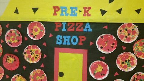 Pizza Shapes bulletin or classroom door prek Pasta Bulletin Board, Pizza Board Ideas, Pizza Bulletin Board, Pizza Bulletin Board Ideas, Pizza Parlor Classroom Transformation, Foods Bulletin Board Ideas, Preschool Pizza Theme, Pizza Board, Pizza Shapes