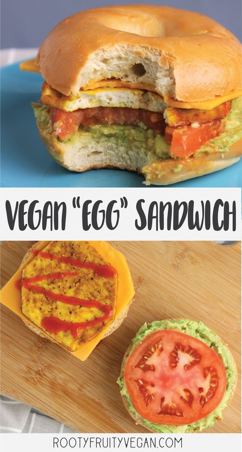 This vegan breakfast recipe is full of protein and deliciousness to get you going in the morning. You can meal-prep the Tofu "Egg" for a tasty breakfast all week or share with friends for a vegan brunch. Try this epic vegan tofu breakfast sandwich the next time you're craving the ultimate plant based breakfast!  #veganbreakfast #veganbagelsandwich #veganeggsandwich Vegan Bagel Sandwich Breakfast, Plant Based Breakfast Sandwich, Vegan Breakfast Sandwich Recipes, Tofu Bagel Sandwich, Vegan Tofu Eggs, Vegan Egg Sandwich Breakfast, Tofu Egg Sandwich, Yummy Vegan Breakfast, Vegan Breakfast Salad