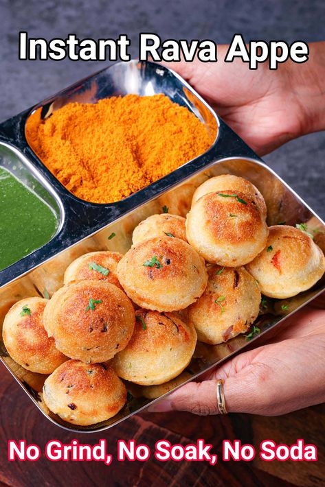 Rava Paniyaram Recipe | Instant Sooji Appe | Instant Rava Appe Suji Appe Recipe Indian, Rava Appe, Appe Recipe, Paniyaram Recipes, Indian Breakfast Recipes, Instant Breakfast Recipe, South Indian Breakfast Recipes, South Indian Breakfast, Indian States