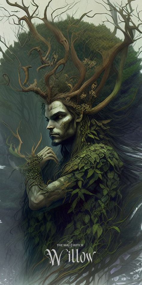 Forest People Art, Forest God, Sacred Masculine, Wiccan Art, Cool Nature, Male Witch, Celtic Gods, Elves Fantasy, Pagan Art