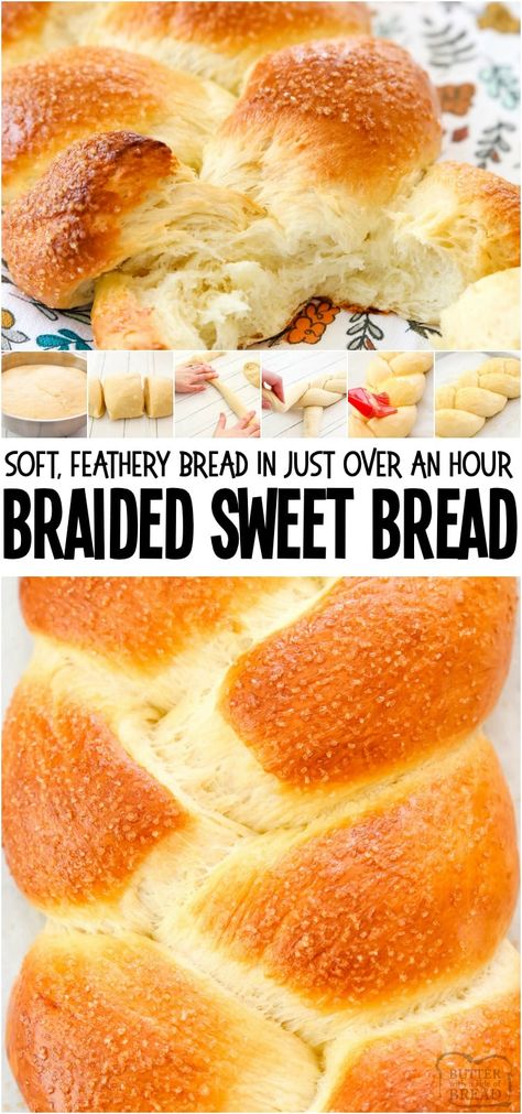 Braided Sweet Bread, Sweet Bread Recipe, Easter Bread Recipe, Fluffy Bread, Recipe Bread, Bread Homemade, Recipe Baking, Braided Bread, Easter Bread