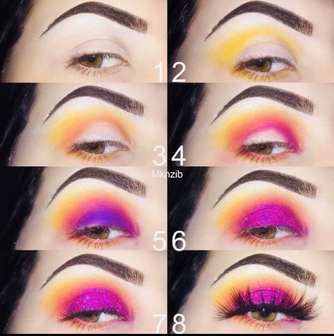 Summer Eyeshadow Looks Step By Step, Hawaiian Eyeshadow Looks, Sunset Eyeshadow Looks Step By Step, Sunset Makeup Looks Step By Step, Sunset Eyeshadow Tutorial Step By Step, Sunset Eyeshadow Looks, Sunset Makeup Looks, Hawaiian Makeup, Bright Eyeshadow Tutorial