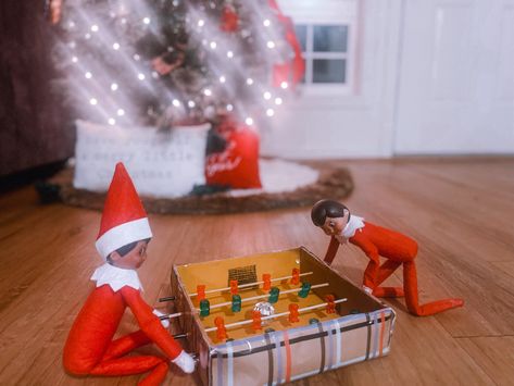 Gummy Bear Elf On The Shelf, Elf Foosball, Elf Gummy Bears, Elf Shenanigans, Slider Cards, Foosball, Gummy Bear, Shelf Ideas, Gummy Bears