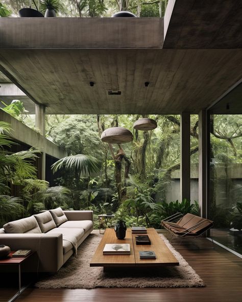 Architect | Milad Eshtiyaghi | ميلاد اشتياقي | Concrete House Architect: @miladeshtiyaghi Would you live here? | Instagram Wabi Sabi Living Room, Wabi Sabi Home Decor, Wabi Sabi Interior, Zen House, Wabi Sabi Decor, Jungle House, Earthy Home, Concrete Houses, Japandi Design