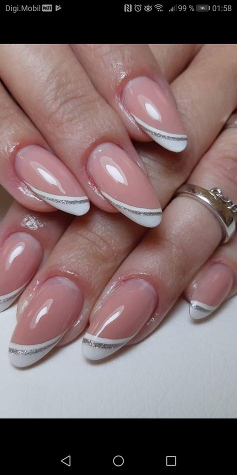 Manicure Nail Designs, Pink Nail Art, French Nail Designs, Creative Nail Designs, White Nail, Nail Designs Glitter, Toe Nail Art, Bridal Nails, Art Color