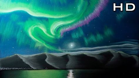 How to Draw Northern Lights Step by Step - Timelapse How To Draw Northern Lights Step By Step, How To Draw Northern Lights, Northern Lights Art Lesson, Northern Lights Drawing, Pencil Drawing Ideas Easy, Drawing Ideas Easy Pencil, Drawing Faces Step By Step, Faces Step By Step, Northern Lights Watercolor