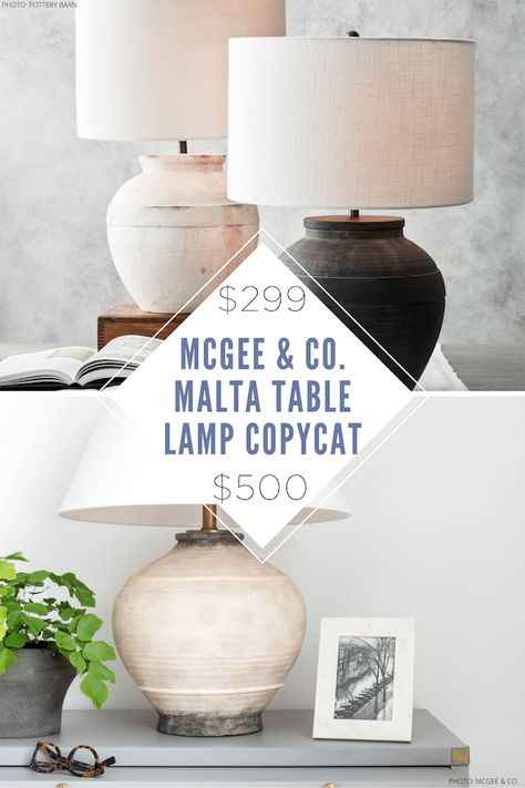 MCGEE & CO. (STUDIO MCGEE) MALTA TABLE LAMP COPYCAT — KENDRA FOUND IT Restoration Hardware Dining Room, Restoration Hardware Cloud, Restoration Hardware Table, Earthy Vintage, Mcgee And Co, Farmhouse Lamps, Large Table Lamps, Dream List, Mcgee & Co