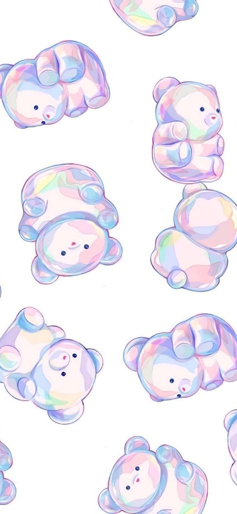 Gummy Bear Wallpaper, Cute Gummy Bear, Kawaii Background, Cool Backgrounds Wallpapers, Cute Simple Wallpapers, Cute Kawaii Drawings, Smartphone Wallpaper, Iphone Wallpaper Girly, Cute Disney Wallpaper