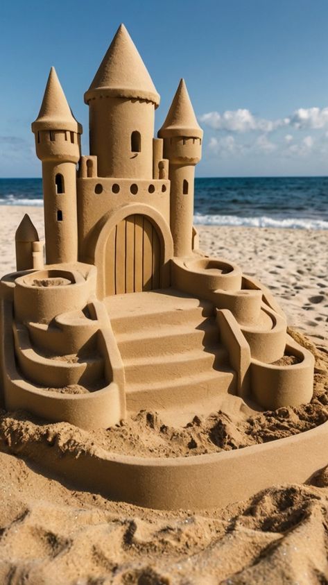 Building Sand Castles The Beach, Sand Castle Ideas, Sandcastle Craft, Beach Sand Castles, Beach Sand Art, The Path Less Traveled, Grenoble France, Building Sand, Relaxation Station