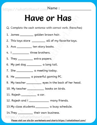 Has or Have worksheet for Grade 1 with Key (answers) - Your Home Teacher English Revision Worksheets Grade 1, Have Has Exercises English, Use Of Has Have Had Worksheet, Second Grade English Worksheets, Use Of Has Have Worksheets, Use Of Has And Have For Grade 1, Has Have Had Worksheet For Grade 2, Has And Have Worksheets For Grade 1, Have Or Has Worksheet