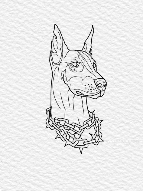 Traditional Tattoo Black And White, Doberman Tattoo, Nightmare Before Christmas Tattoo, Dog Outline, Tattoo Practice, Star Tattoo Designs, Tattoo Templates, Dark Art Tattoo, Tattoo Design Book