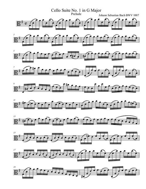 The first page of the Prelude to J.S. Bach's Cello Suite No. 1 in G Major. This is a transcription from old e… | Viola sheet music, Viola music, Music theory piano Tenor Saxophone Sheet Music, Viola Music, Music Theory Piano, Viola Instrument, Viola Sheet Music, Cello Sheet Music, Clarinet Sheet Music, Musician Humor, Saxophone Sheet Music