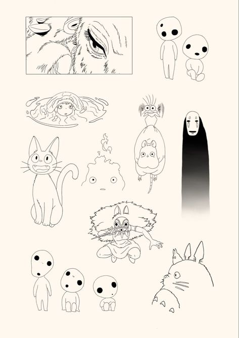 Studio Ghibli Mini Tattoo, Simple Studio Ghibli Art, Studio Ghibli Tattoo Flash, Simple Ghibli Tattoo, Simple Studio Ghibli Tattoo, Ghibli Flash Tattoo, Ghibli Tattoo Minimalist, Studio Ghibli Doodles, Studio Ghibli Illustration