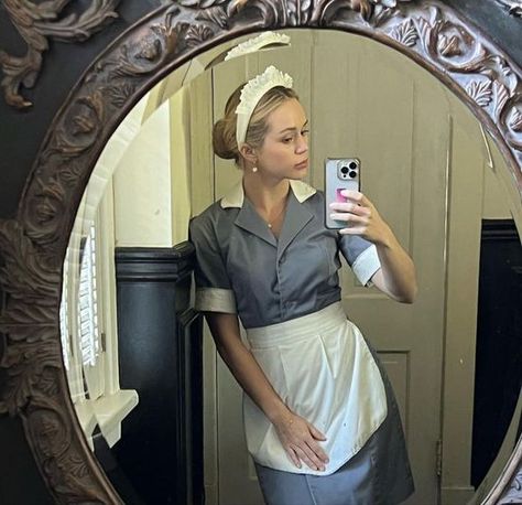 Brec Bassinger Brec Bassinger, Maid Uniform, Maid Outfit, Gwen Stacy, Maid Dress, Playing Dress Up, Timeless Fashion, High Waisted Skirt, Classic Style