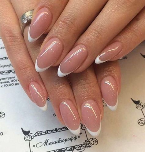 White Tip Acrylic Nails, Rounded Acrylic Nails, Almond Nails French, Fake Nails White, Manikur Kuku, French Tip Acrylic Nails, French Acrylic Nails, Almond Acrylic Nails, Round Nails