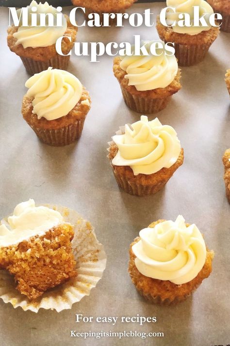 These mini carrot cake cupcakes are so amazing and so easy to make. They are perfect for holidays pr any occasion. Carrot Cupcakes Recipe, Mini Carrot Cake Cupcakes, Moist Carrot Cupcake Recipe, Easy Carrot Cupcake Recipe, Carrot Cake Cupcakes Small Batch, Carrot Cake Mini Cupcakes, Best Carrot Cake Cupcake Recipe, Mini Carrot Cupcake Recipe, Caramel Pecan Carrot Cupcakes