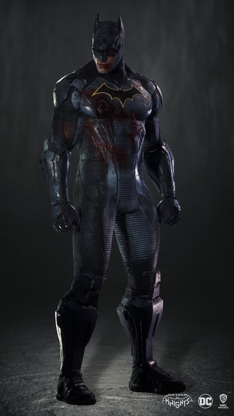 Batman Arkham Knight Suit, Arkham Knight Suit, Batman Ideas, Knights Art, Batman Gotham Knight, Jing Wen, Batman Concept Art, Batman Suit, Batman Concept