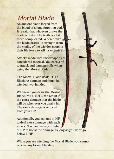 Dnd 5e Swords, Dnd 5e Homebrew Swords, Homebrew Swords 5e, Dungeons And Dragons Homebrew Items, Dnd 5e Homebrew Items, Dnd Magic Items Homebrew, Dnd Magic Items, Dungeon Rpg, Magical Artifacts