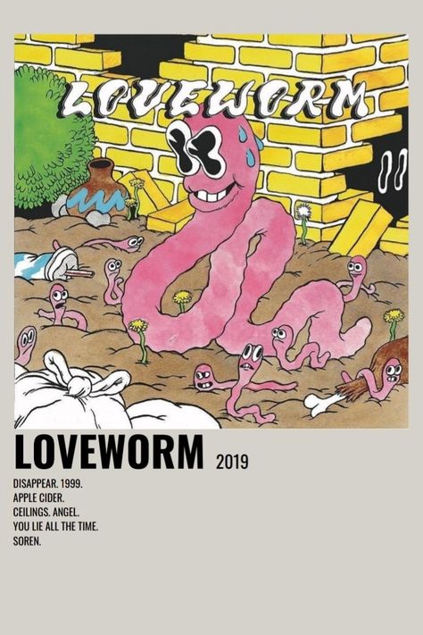 poster made by me - loveworm by beabadoobee Loveworm Beabadoobee, Music Poster Ideas, Polaroid Poster, Dorm Posters, Sticker Poster, Movie Poster Wall, Vertical Poster, Music Album Cover, Poster Pictures