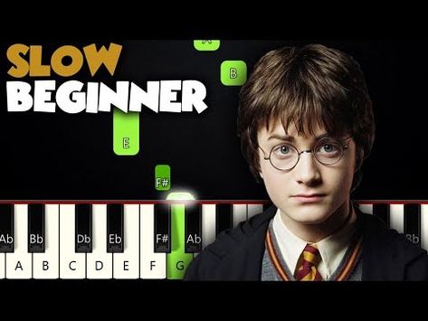 Harry Potter - Hedwig's Theme | SLOW BEGINNER PIANO TUTORIAL + SHEET MUSIC by Betacustic - YouTube Harry Potter Piano Notes Easy, Harry Potter On Piano Easy, Easy Beginner Piano Songs, Harry Potter On The Piano, How To Play Harry Potter On The Piano, Harry Potter Music Piano, Hedwigs Theme Piano Easy, Harry Potter Song Piano, Harry Potter On Piano