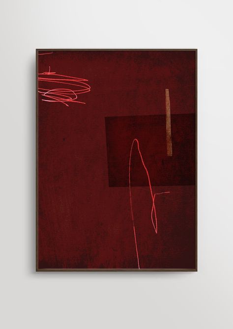 Line Study, Red Artwork, Red Abstract Painting, Oil Painting Tips, Red Painting, Painting Studio, Red Art, Hanging Hooks, Painting Tips