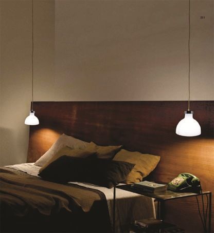 Bedside lighting using pendants Bedside Hanging Pendant Lights, Bed Side Lighting Hanging, Bedside Hanging Lamps, Bedroom With Pendant Lights On Each Side, Bed Side Lights Hanging, Bed Side Hanging Lamp, Suspended Bedside Lamps, Bed Side Table Hanging Lights, Pendent Lighs Over Bed