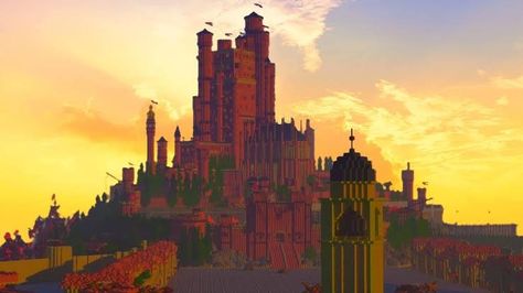 Kings Landing Castle, The Red Keep, Minecraft Castle Designs, Game Of Thrones Map, Kings Landing, Minecraft Castle, Targaryen Art, King's Landing, Minecraft City