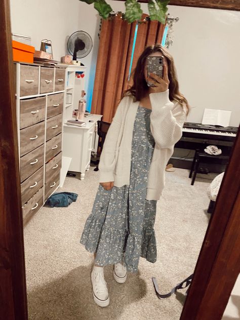 dress is from shein! Colorful Church Outfit, Christian Girl Outfits Aesthetic, Cute Pentecostal Outfits, Christian Woman Outfits, Winter Church Outfits For Women Classy, Mass Outfit Church, Christian Aesthetic Outfit, Cute Church Fits, Modest Christian Outfits