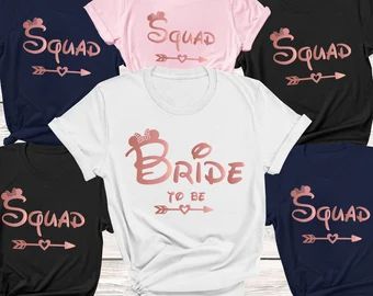 Bridesmaid shirts disney | Etsy Bachelorette Tops, Bride T Shirt, Bride Tribe Shirt, Bride Squad Shirt, Disney Bachelorette, Disney Bride, Disney Etsy, Bridesmaid Shirts, Party Bachelorette