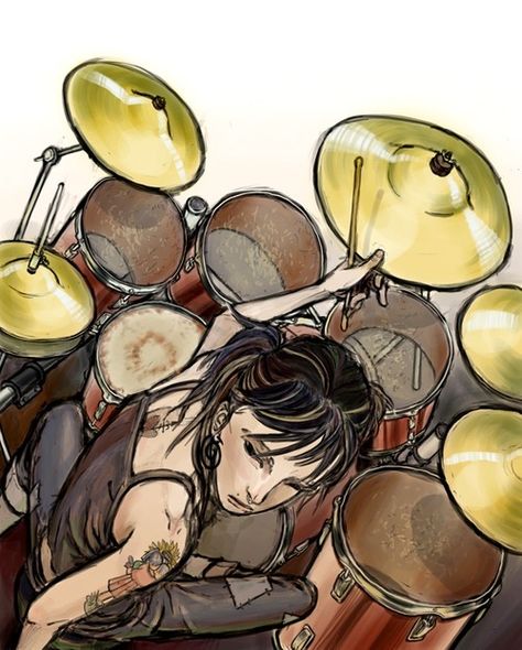 Anime Drummer, Drummer Girl, Whats Wallpaper, Playing Drums, Arte Grunge, Arte Inspo, Wow Art, Ap Art, Drum Set